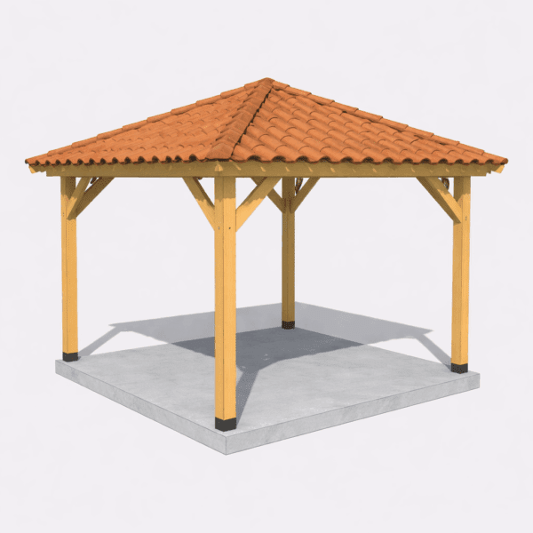 ξύλινο κιόσκι με κεραμίδια ηράκλειο kiosk wooden