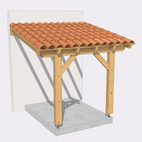 ξύλινη πέργκολα με κεραμίδια ηράκλειο pergola Heraklion