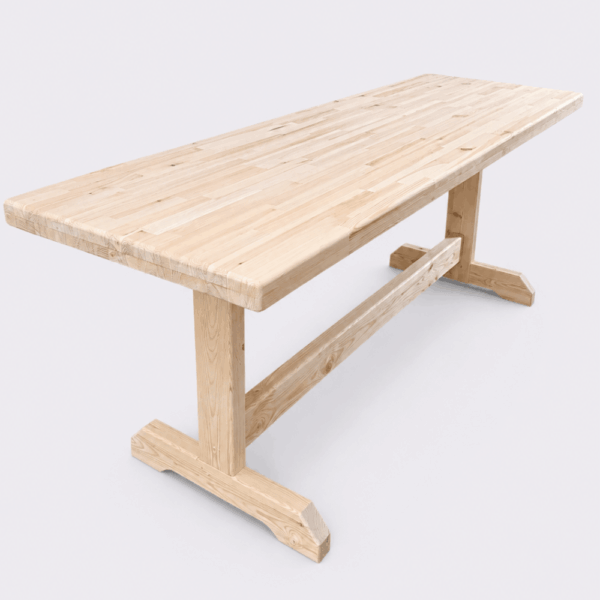 Ξύλινο τραπέζι διαστάσεων 200 x 70 cm για 6-8 άτομα, με ξύλινη επιφάνεια και μοναστηριακά πόδια. Χειροποίητη κατασκευή με φυσική αισθητική και στιβαρή βάση, ιδανική για κατοικίες και επαγγελματικούς χώρους. Ηράκλειο